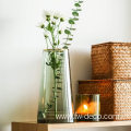 Modern Glass Vase with Gold Mouth for Home